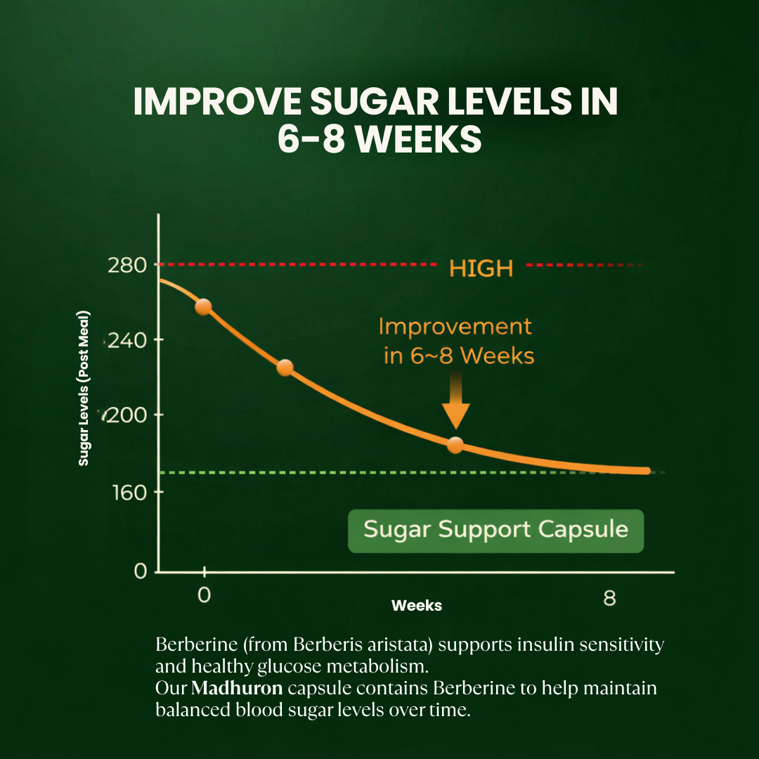 Madhuron | Ayurvedic Blood Sugar Support | FSSAI Certified | 60 Veg Capsules