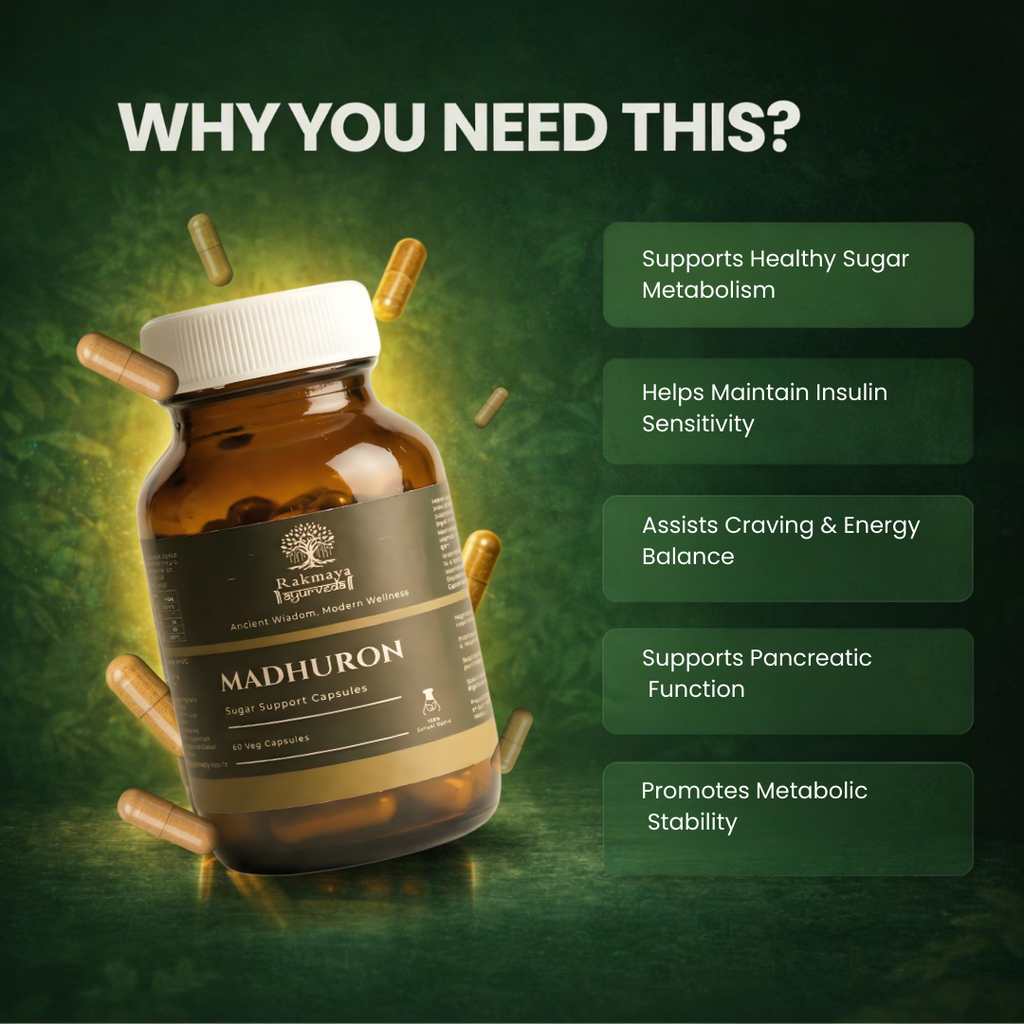 Madhuron | Ayurvedic Blood Sugar Support | FSSAI Certified | 60 Veg Capsules