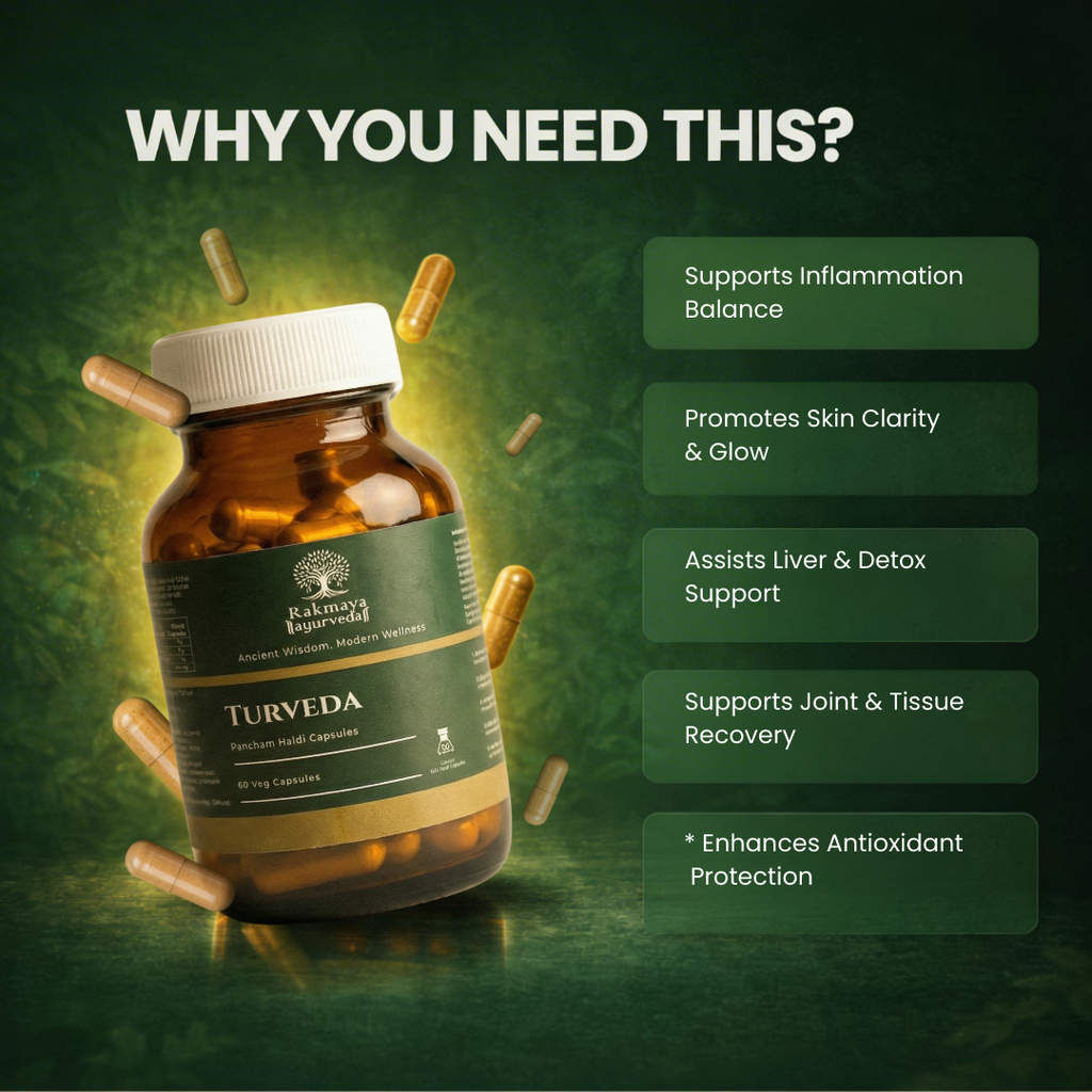 Turveda | Pancham Haldi Anti-Inflammatory Capsules | FSSAI Certified | 60 Veg Capsules