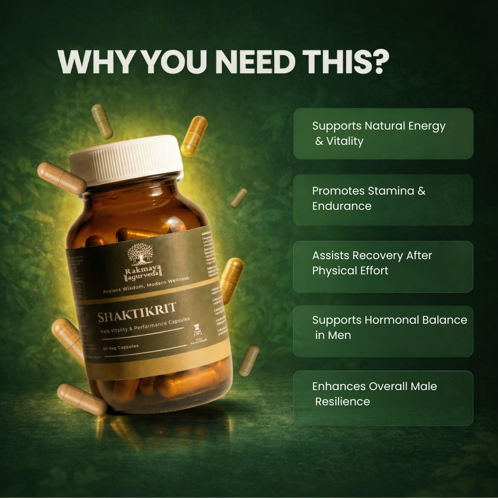 Shaktikrit | Ayurvedic Male Vitality Capsules | FSSAI Certified | 60 Veg Capsules
