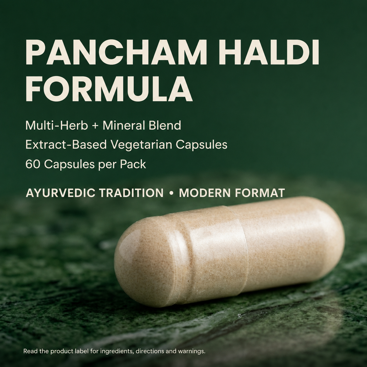 Turveda | Pancham Haldi Herbal wellness Supplement | FSSAI Certified | 60 Veg Capsules