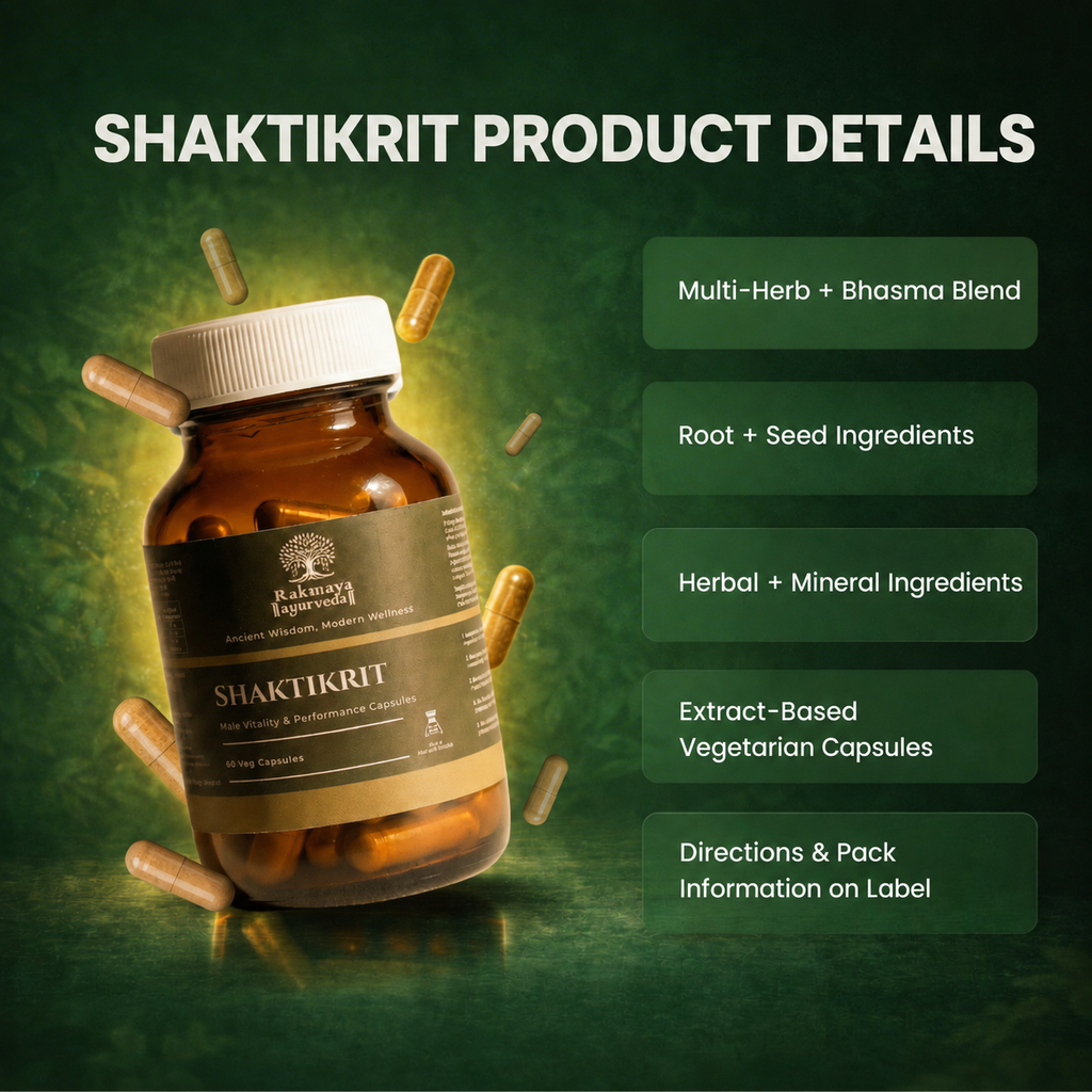 Shaktikrit | Ayurvedic Male Vitality Capsules | FSSAI Certified | 60 Veg Capsules