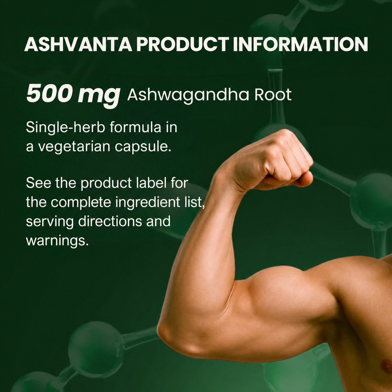 Ashvanta | Pure Ashwagandha Root Capsules | FSSAI Certified | 60 Veg Capsules