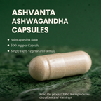Ashvanta | Pure Ashwagandha Root Capsules | FSSAI Certified | 60 Veg Capsules