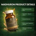 Madhuron|Herbal Wellness Supplement| FSSAI Certified | 60 Veg Capsules