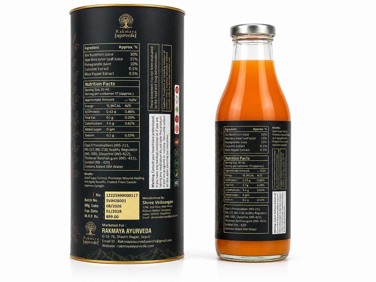 Sea Buckthorn Syrup | Ladakh Sea Buckthorn Juice | Omega 3,6,7 & 9 | FSSAI Certified