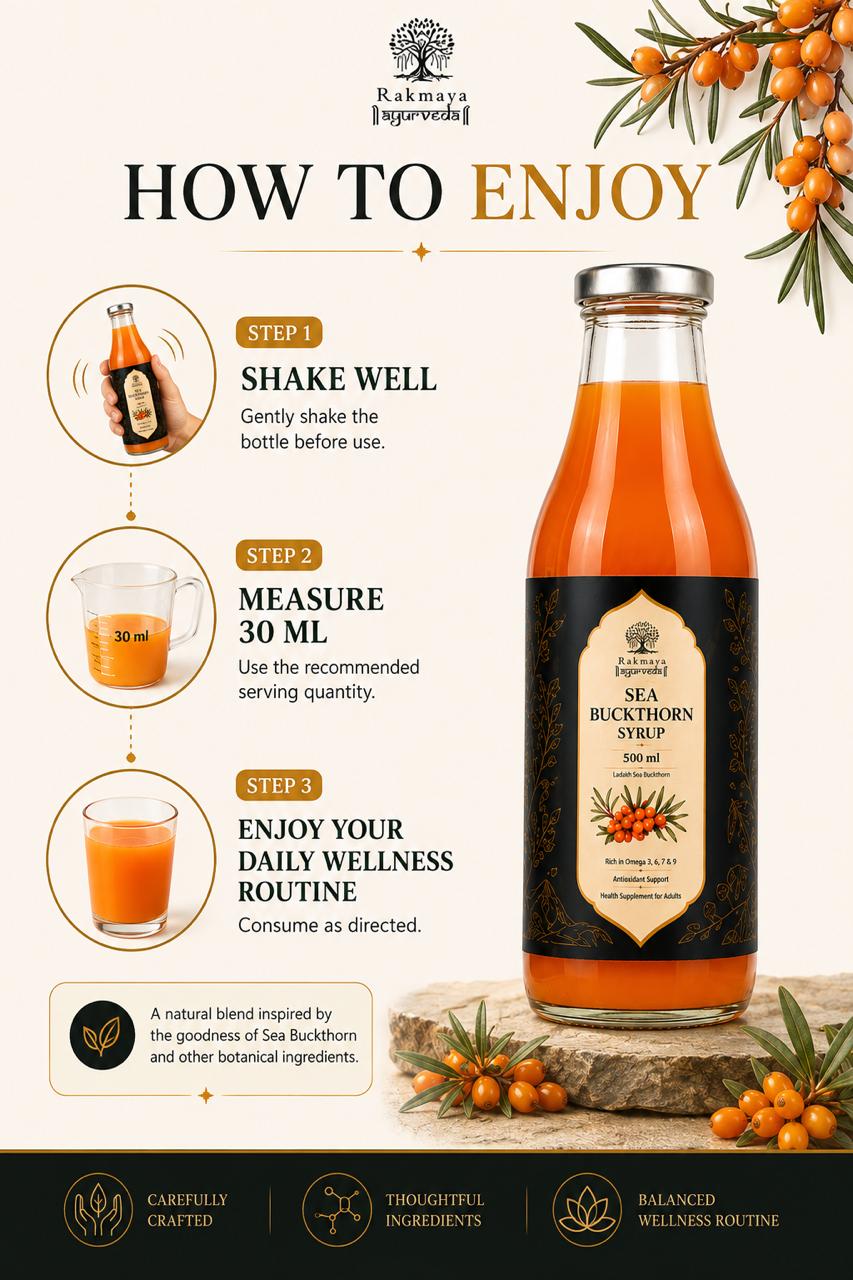 Sea Buckthorn Syrup | Ladakh Sea Buckthorn Juice | Omega 3,6,7 & 9 | FSSAI Certified